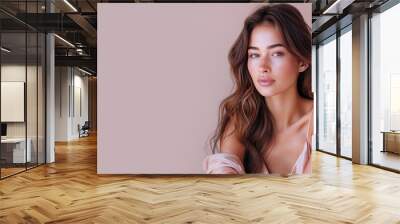 Indian beauty model woman for skincare fashion cosmetic makeup treatment Wall mural