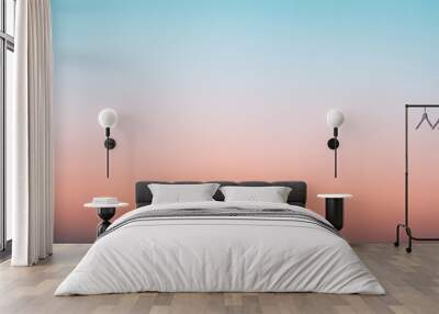 Abstract gradient sunrise in the sky with blue and orange natural background. Wall mural