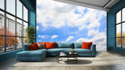 Blue sky with cloud background Wall mural