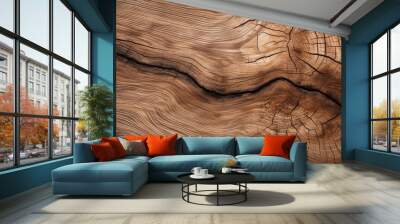 Captivating vintage wood texture background with rustic charm and natural grain pattern. Generative ai. Wall mural