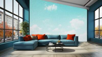 Cloud and sky with grunge paper texture background. Wall mural