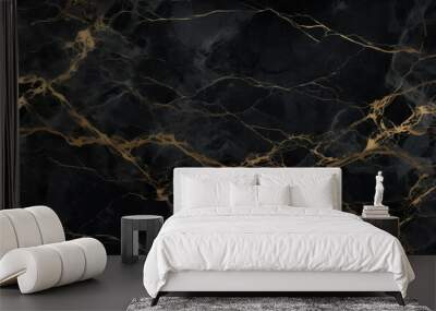 Elegant Black Marble Textured Background for Modern Architecture and Stylish Interior Decor Wall mural