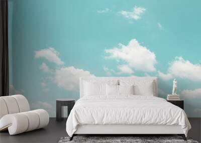 Panorama blue sky and clouds natural background. Wall mural