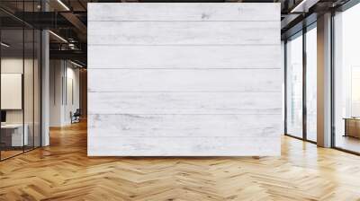 White wood wall texture and background. Wall mural