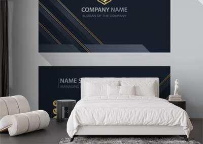 Business card in modern luxury style black and gold color Wall mural