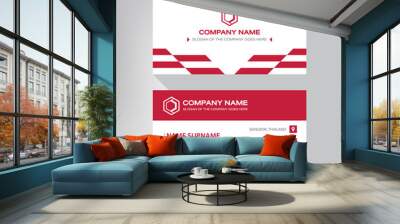 Modern. vector business card template. design red and white color Wall mural