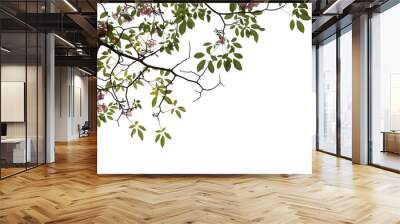 Realistic flowering plants foreground Wall mural