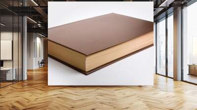 closed brown big book with hardcover isolated Wall mural