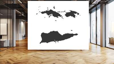 Virgin Islands of the United States map silhouette illustration Wall mural