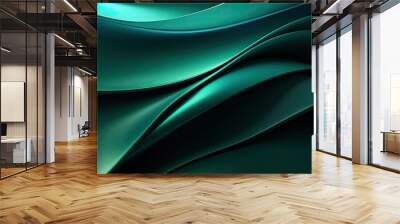 Emerald liquid, luxurious, abstract background Wall mural