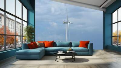 a wind farm in the wide spread field Wall mural