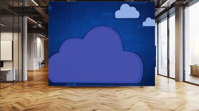 2d illustration technology Cloud computing 
 Wall mural