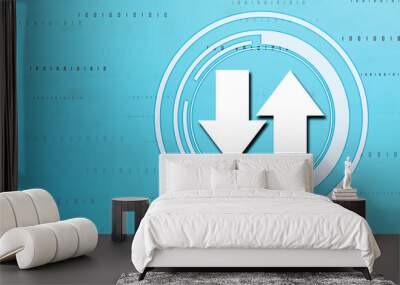 2d illustration uploading downloading arrow

 Wall mural