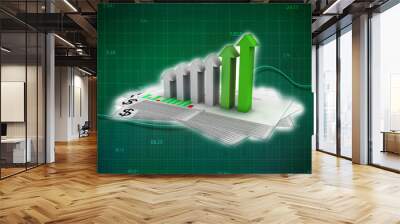 3d rendering Stock market online business concept. business Graph 
 Wall mural