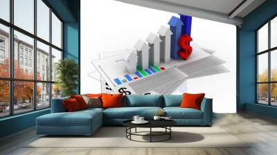 3d rendering Stock market online business concept Wall mural