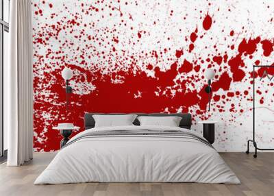 Blood or paint splatters splash spot red stain blot patch liquid texture drop grunge abstract dirty mark vector illustration Wall mural