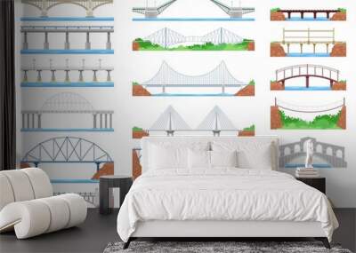 bridge vector urban crossover architecture and bridge-construction for transportation illustration b Wall mural