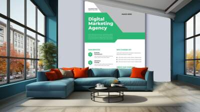 Digital marketing agency corporate business flyer design vector template Wall mural