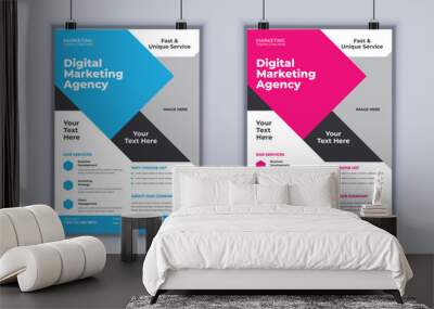 Digital Marketing Agency Corporate Flyer Design Vector Template
 Wall mural