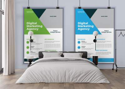 Digital marketing agency corporate flyer design vector template Wall mural