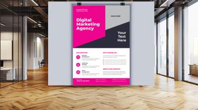 Digital marketing agency corporate flyer design vector template Wall mural