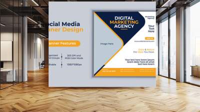 Digital marketing agency social media post banner design vector template modern layout design Wall mural