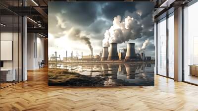  nuclear reactor power plant refinery industrial factory with co Wall mural