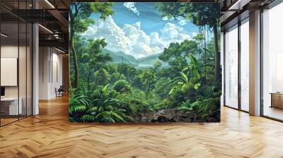 A vibrant forest being restored through sustainable practices re Wall mural