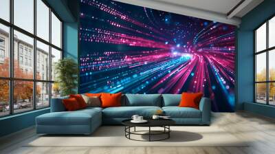 Abstract technology background of high speed global data transfe Wall mural