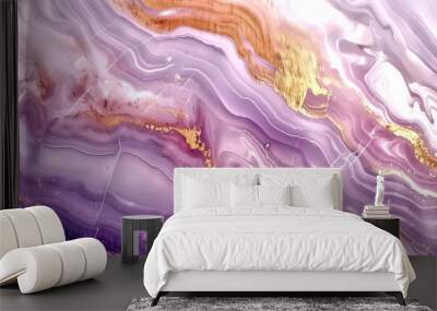 Luxury violet marble rose gold background. texture background de Wall mural