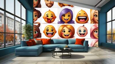 set of smiles Wall mural