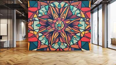 Abstract geometric mandala. Wall mural