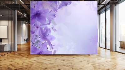 background with purple flowers Wall mural