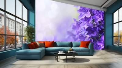 background with purple flowers Wall mural