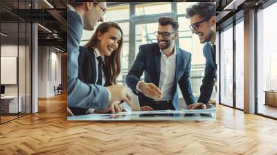 corporate business team and manager in a meeting Wall mural