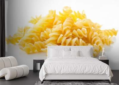 Italian Fussili pasta isolated on a white background  Wall mural