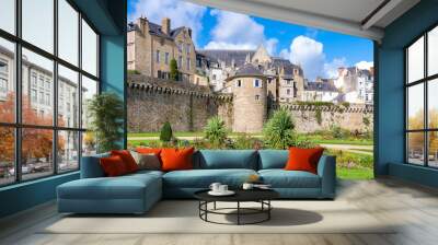 Vannes, medieval city in Brittany, old wash house in the ramparts garden
 Wall mural