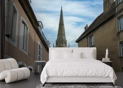 Historic Saint-Lazare cathedral in the historical center of Burgundy, France Wall mural