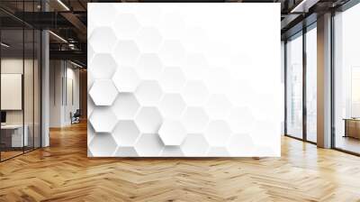 Abstract Hexagon wallpaper , white Background  , 3d vector illustration  .  Wall mural