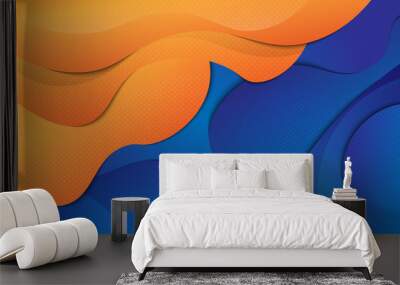 Abstract shapes. colorful Modern background . orange and blue colors .vector image  Wall mural