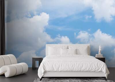 blue sky background with white clouds during day . panorama . Wall mural