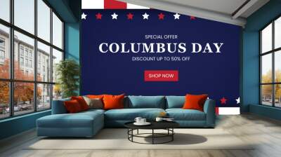 Columbus Day sale banner promotion design Wall mural