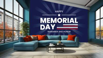 Happy Memorial Day patriotic banner design Wall mural