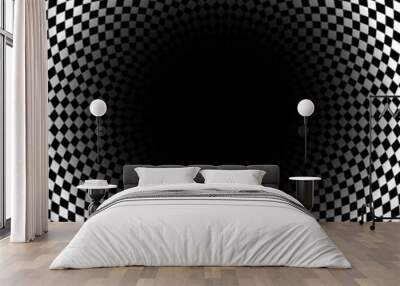 Abstract checkered background with space for text in center. Vec Wall mural