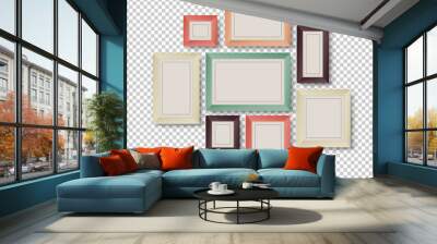 Group of Colorful Frames on Transparent Background Wall mural