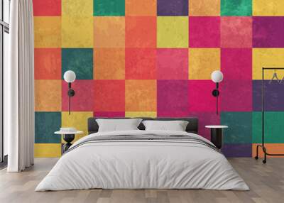 Retro squary colorful vintage vector background Wall mural