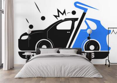 removing dents from cars without painting. the logo of the company. Wall mural