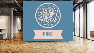 flat icon zodiacal element of fire Wall mural