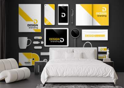 black branding mockup. vector Wall mural