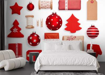 Christmas decorations set Wall mural